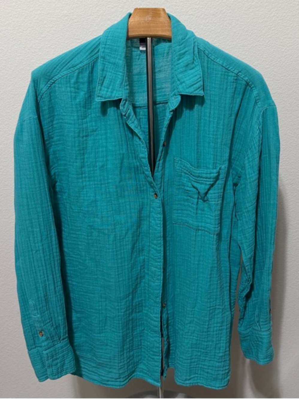 Old Navy Teal Button-Front Lightweight Shirt